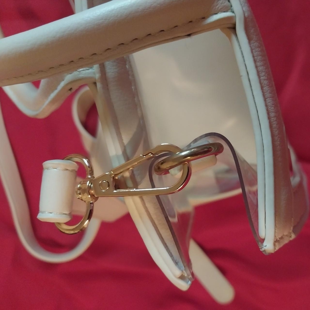 Source Unknown White Clear Tote with Buckle Detail - Picture 6 of 13